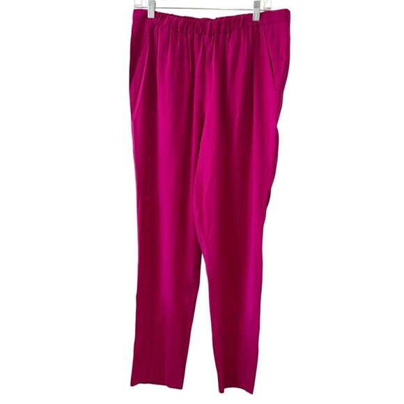 Vince Camuto Magenta Wide Leg Pants Size 10 Elastic Waist Relaxed Lightweight - Picture 1 of 5